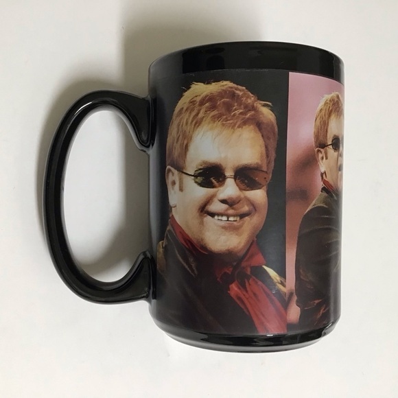 Elton John Other - Elton John The Red Piano Coffee Mug Black Ceramic Tea Cup Wrap Graphic Las Vegas